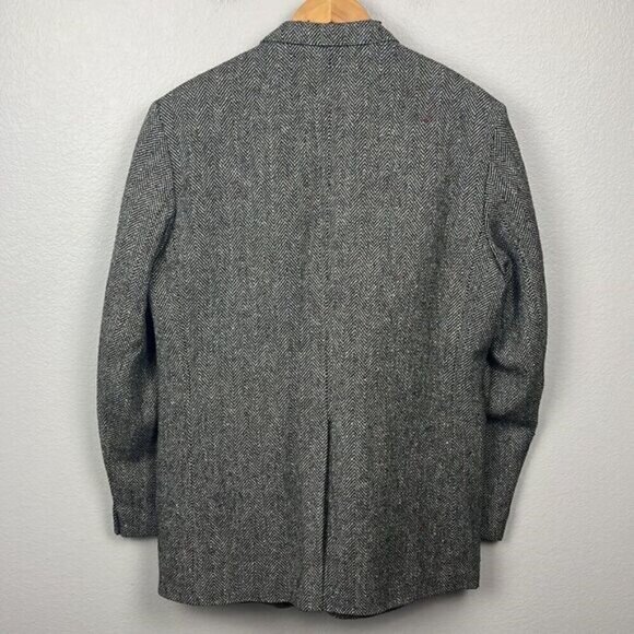 Magee Tweed Wool Blazer Sport Coat‎ 3Button Casual Gray Herringbone Jacket 44L - Picture 4 of 11